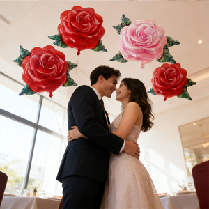 Ballons en feuille d'aluminium à motif de rose peinte à l'huile <span class=keywords><strong>pour</strong></span> décorations élégantes de propositions de mariage - Product Image 3