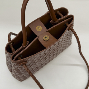 Bolso Tote Pequeño con Patrón Tejido para Mujer Bolsos Hobo de Cuero PU Regalo para Mujer - Product Image 6