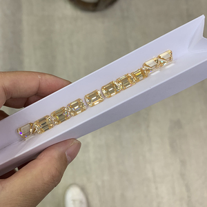 มอสซาไนต์สีแชมเปญทรงเหลี่ยมแบบสเต็ปคัท ขนาด 6x8-7x9-8x10 มม. น้ำหนัก 4 กะรัต สำหรับทำสร้อยคอ  สินค้ามาใหม่ - Product Image 6
