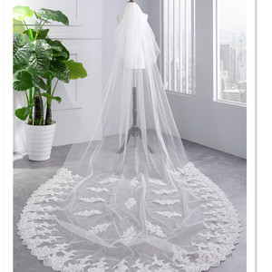 Velos de novia Accesorios nupciales Mujeres Suave Negro Encaje Blanco Velo de novia - Product Image 1