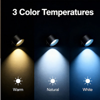 Applique murale rechargeable à piles, lampe LED magnétique avec télécommande, 3 modes de couleur, rotation à 360°, veilleuse moderne