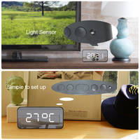 Réveil numérique à LED Thermomètre Grand Nombre Snooze Rétro-Éclairage Température Électronique Bureau Chargeur USB Réveil Intelligent