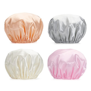 Bonnet de douche en satin 30 cm/11,8 po imperméable pour femmes, utilisation en salle de bain - Product Image 5