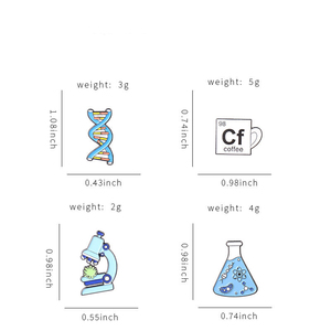 Broche <span class=keywords><strong>de</strong></span> Cadena <span class=keywords><strong>de</strong></span> ADN, Vial <span class=keywords><strong>de</strong></span> Experimento Científico, Pin <span class=keywords><strong>de</strong></span> Solapa con Microscopio CF - Product Image 2