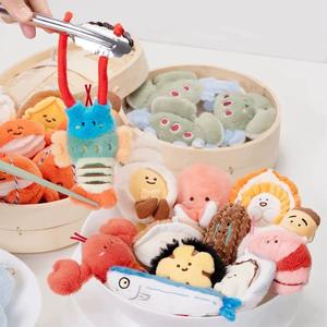 Llavero de Peluche <span class=keywords><strong>con</strong></span> Forma de Marisco, Colgante de Langosta y Abadejo, Adorno Colgante, Muñeco de Dibujos Animados, Regalo, Fibra de Poliéster Súper Suave - Product Image 4