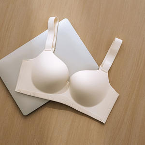 Sujetador de talla grande para mujer, sujetador antiflacidez, patrón sólido fino, Copa redonda, refuerzo de realce, <span class=keywords><strong>ropa</strong></span> <span class=keywords><strong>interior</strong></span> sin montura, sin rastro para niñas regordetas - Product Image 6