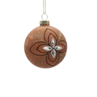 Vente directe d'usine, ornements de Noël en verre soufflé à la main de luxe, couleur nude, imprimés en flocage, 3 couleurs, 8 cm, décoration de la maison