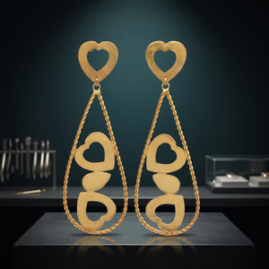 Boucles d'oreilles clous en laiton avec pierres précieuses, faites à la main, classiques et tendance pour enfants - Product Image 3