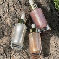 Huile corporelle scintillante personnalisée avec logo, flacon en verre, parfumée, écran solaire SPF 50, huile corporelle scintillante de luxe infusée de maquillage