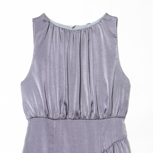 PB&ZA Dames Zomerjurk 2026 Nieuwe Chique Mode <span class=keywords><strong>Midi</strong></span> Jurk Elegant Dagelijks Mouwloos Zijde Satijn Geplooide Vrouwelijke Jurken Robe Mujer - Product Image 4