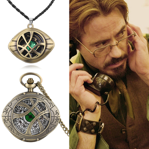 ของขวัญโบราณชุดกล่องนาฬิกาควอตซ์ Steampunk reloj <span class=keywords><strong>DR</strong></span> แปลก agamotto จี้ตาสร้อยคอนาฬิกากระเป๋าสำหรับผู้ชาย - Product Image 5