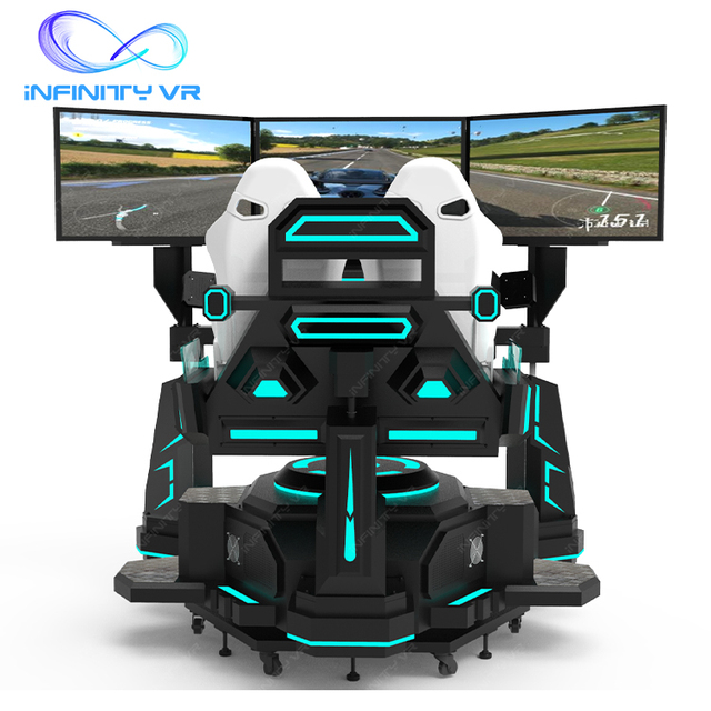 New Racing Car Horizontal 360-degree Rotating Racing Game Amusement Park Business Arcade Equipment Cockpit 2 Seats 4Dof