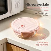 Boîte à lunch en verre dur de 950 ml, récipient de stockage alimentaire étanche, utilisation domestique, compatible lave-vaisselle et micro-ondes, réutilisable, boîte de conservation des aliments