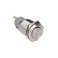 Interruptor de Botón Pulsador de Acero Inoxidable de Alta Resistencia al Agua y al Polvo con Bloqueo 1NO+1NC e Indicador LED Sin Polaridad