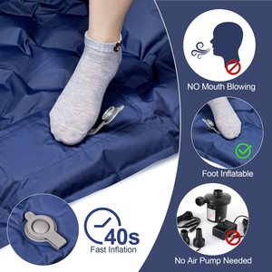 Sleeping Pad for Camping, Ultralight Camping <b>Mattress</b> with Pillow,Built-in Foot Pump,Compact <b>Inflatable</b> Portable Mat Backpacking - Product Image 2