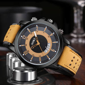 Nuevo <span class=keywords><strong>reloj</strong></span> de cuarzo deportivo <span class=keywords><strong>SOKI</strong></span> para hombre, caja de aleación de moda con banda de cuero, esfera de cristal, ventana, <span class=keywords><strong>reloj</strong></span> con calendario para estudiantes - Product Image 5