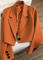 Blazer court chic pour femme 2026, à bouton unique, idéal pour le printemps et l'automne, coupe ajustée, prêt pour le bureau, style déesse