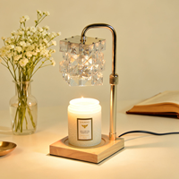 Lampe chauffe-cire en cristal style américain, hauteur réglable, minuterie, diffuseur de parfum sans flamme, lampe chauffe-bougie RGB