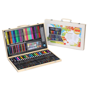 New Arrival sản phẩm nghệ thuật Công cụ vẽ 180 PCS Hộp gỗ sơn Bộ quà tặng cho trẻ em trường nghệ thuật Nguồn cung cấp - Product Image 2