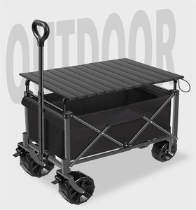 Diskon Besar Berat 120KG Kain Oxford Lipat Luar Ruangan Tangan Kereta Dorong Mobil Troli Lipat Kereta Dorong Di Atas Roda - Product Image 2