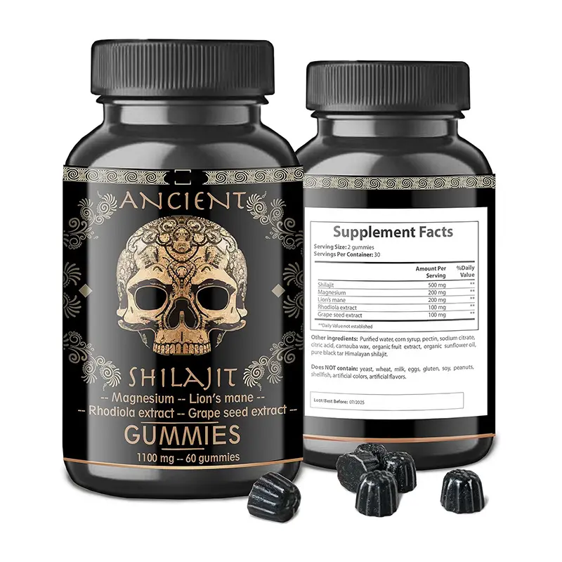 Eigenmarke bio-Shilajit-Schwarzkerneöl Ashwagandha-Extrakt-Supplements Shilajit-Gummi