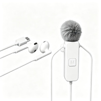 Carte son USB Type-C H2, contrôle du réverbération du casque, BT 5.0, écouteurs semi-intra-auriculaires, réduction de bruit à latence nulle, micro pour karaoké en direct