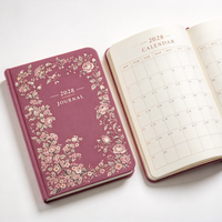 Agenda annuel A5 à couverture rigide 2028, design personnalisé à imprimé floral, papeterie cadeau