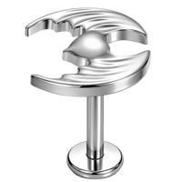 Bijoux labret tendance en titane ASTM F136 pour mariage, fiançailles, fête, plaqué or, piercing corporel, boucles d'oreilles unisexes, vente en gros