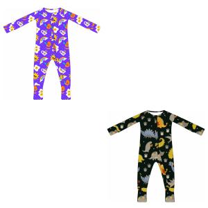 Combinaison bébé en tissu bambou et élasthanne personnalisée, à fermeture éclair bidirectionnelle, facile à changer de couche, confortable et respirante, très vendue - Product Image 1