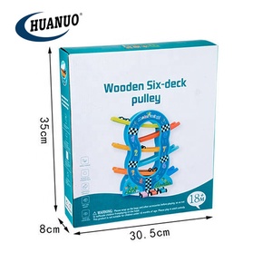 Giocattolo in Legno, Trenino a Sei Piani con Carrucola Tipo O, Gioco Educativo per Bambini, Pista da Corsa in Legno - Product Image 6