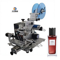 Machine d'étiquetage multifonctionnelle semi-automatique pour flacons de parfum, crème pour le visage, étiquettes ovales, plates, carrées, rondes