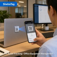Etiqueta de Identificación QR de Aluminio Anodizado Personalizada, Resistente a la Corrosión, SiwinnTag, Número de Serie Grabado con Láser, Etiqueta para Equipo de Oficina IT, 3M