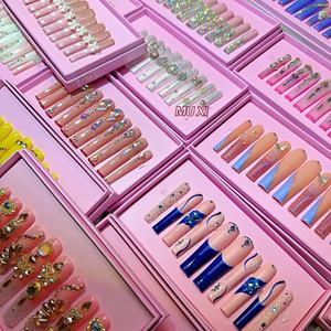 <span class=keywords><strong>Uñas</strong></span> acrílicas <span class=keywords><strong>de</strong></span> lujo hechas a mano, 10 Uds., gel pintado a mano bellamente a presión, diseño personalizado, <span class=keywords><strong>uñas</strong></span> artificiales - Product Image 4