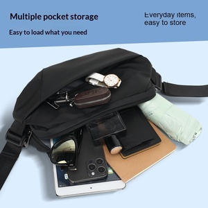 Bolso cruzado/mensajero/de deporte/de un solo hombro para hombre, de cuero genuino, con diseño de letras, impermeable, transpirable, súper ligero - Product Image 3