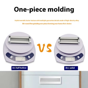 Akj01 cửa tủ xử lý bền hợp kim nhôm hiện đại Thiết kế vuông tối Dây đeo gắn tấm Nhúng phần cứng ngăn kéo khóa - Product Image 5