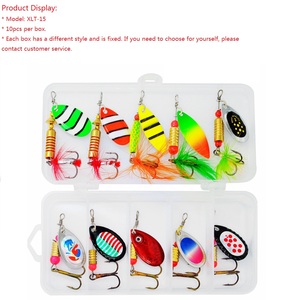 Lot de 10 leurres tournants en métal composite Luia avec paillettes, appât biomimétique - Product Image 4