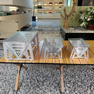 Estufa Plegable para Exteriores, Estufa de Leña de Acero Inoxidable, Parrilla para Asar, Accesorios para Camping, <span class=keywords><strong>Placa</strong></span> Portátil para Barbacoa - Product Image 5