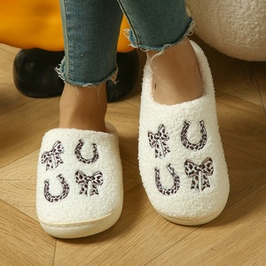 Pantuflas de Casa para Mujer, Estilo Casual con Lazo, Antideslizantes, de Algodón, para Otoño e Invierno, Estilo Femenino, para Interiores, Novedad 2026 - Product Image 3