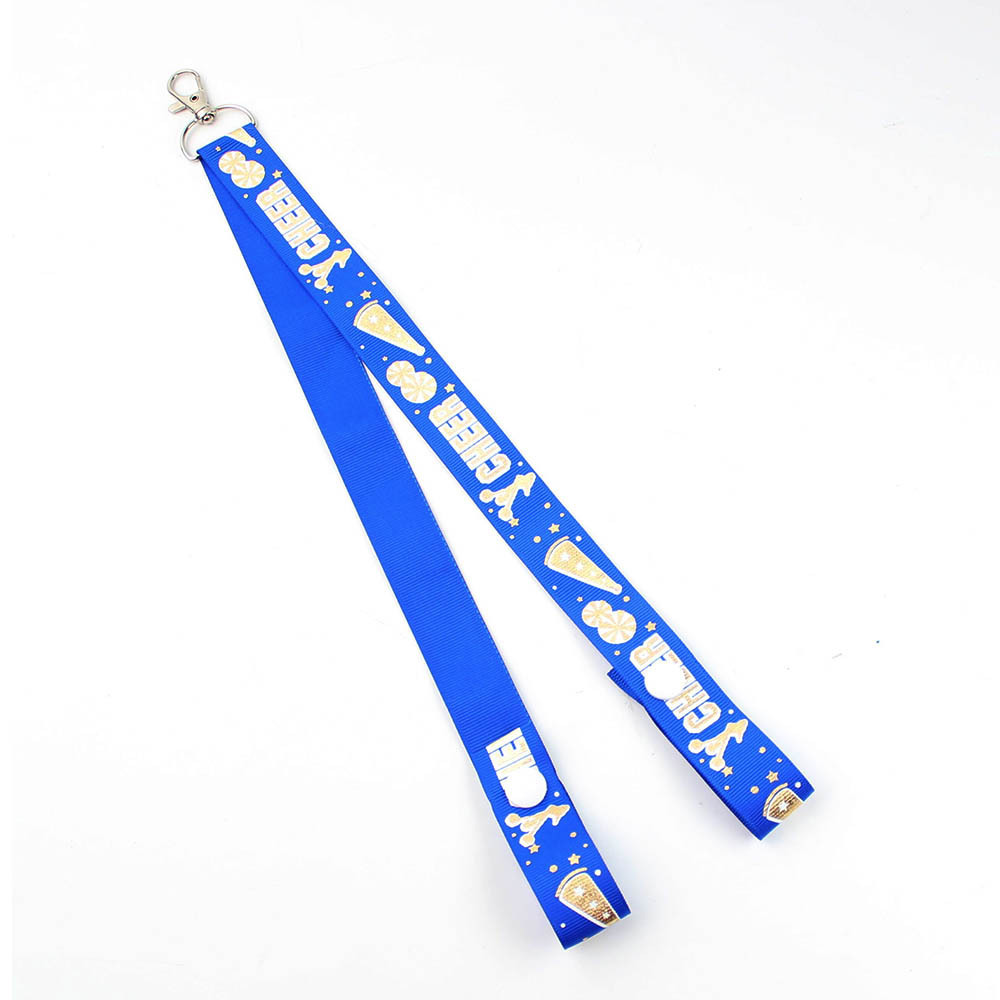 Custom logo Wholesale Pom Poms Holder Strap School Sports Cheer Leading Snap Button Lanyard Keychains for Backpack Pendants Image 5