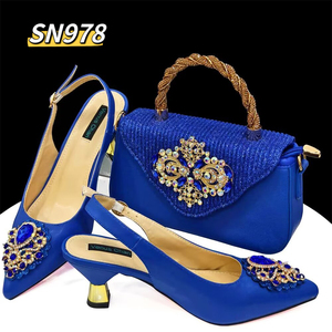 2024 розовая Женская сумка в классическом стиле на высоком каблуке, комплект из туфель и сумочки в африканском стиле - Product Image 5