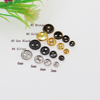 Boutons miniatures en alliage de zinc de 3 mm à 6 mm, plaqués bronze, or, noir canon et argent, à deux trous, pour vêtements de poupées BJD et artisanat steampunk
