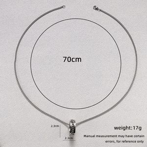 회전 가능한 링 목걸이 유니섹스 유럽 및 미국 힙합 티타늄 스틸 스트레스 해소 패션 목걸이 - Product Image 6