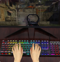 104-toetsen bedraad RGB gaming-toetsenbord met achtergrondverlichting, mechanisch gevoel, kleurafstemming voor pc, compatibel met desktop, laptop, esports, programmeerbaar