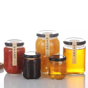 Pot en verre rond transparent vide de qualité alimentaire avec couvercles métalliques, 45 ml, 100 ml, 240 ml, 350 ml, 500 ml, 750 ml, 1000 ml, pot à miel, pot alimentaire pour la cuisine - Product Image 4
