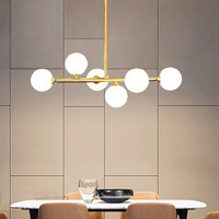 Lustre suspendu moderne en verre LED doré pour villa, salle à manger, escalier, plafond haut, style perles