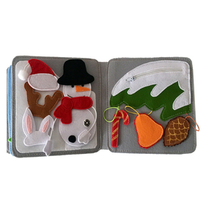 Cadeaux de Noël OEM d'usine, livre d'activités en feutre silencieux, jouet éducatif <span class=keywords><strong>Montessori</strong></span> pour bébés de <span class=keywords><strong>6</strong></span> <span class=keywords><strong>mois</strong></span> et plus, premiers jouets pour tout-petits, personnalisé - Product Image 5
