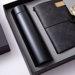 High Quality logo Print Beauty <b>Vintage</b> Leather <b>Notebook</b> with Vacuum Cup Pen and Bookmark for Luxury Promotion Business Gift Set - Product Image 3
