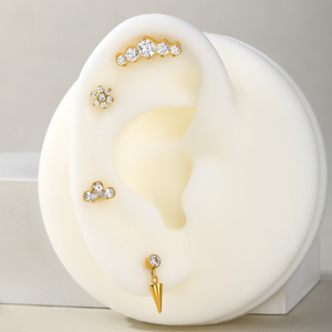 Lindo disco de circón ASTM F136 con cono colgante Conch Helix oreja Piercing forma de serpiente joyería de cuerpo de titanio con rosca interna - Product Image 6