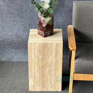 Natural Beige <strong>White</strong> Travertine Coffee <strong>Table</strong> Low Plinth Marble Living Room Luxury Natural Customized Cuboid Tea <strong>Side</strong> <strong>Table</strong> - Product Image 2