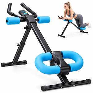 Appareil d'entraînement abdominal réglable et pliable avec écran LCD, 2 angles d'inclinaison, 5 niveaux de hauteur pour la maison et la salle de sport - Product Image 1